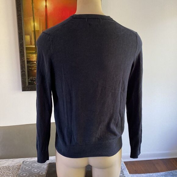 Banana Republic Medium Luxury Blend V Neck Navy Long Sleeve - Picture 4 of 5